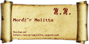 Morár Melitta névjegykártya