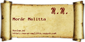Morár Melitta névjegykártya